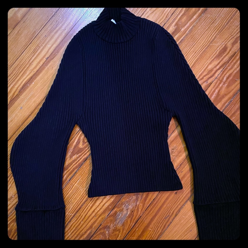 Cotton fitted turtleneck